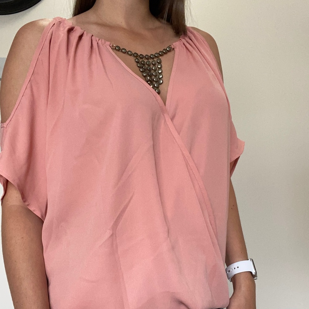 Pink off-the-shoulder Top